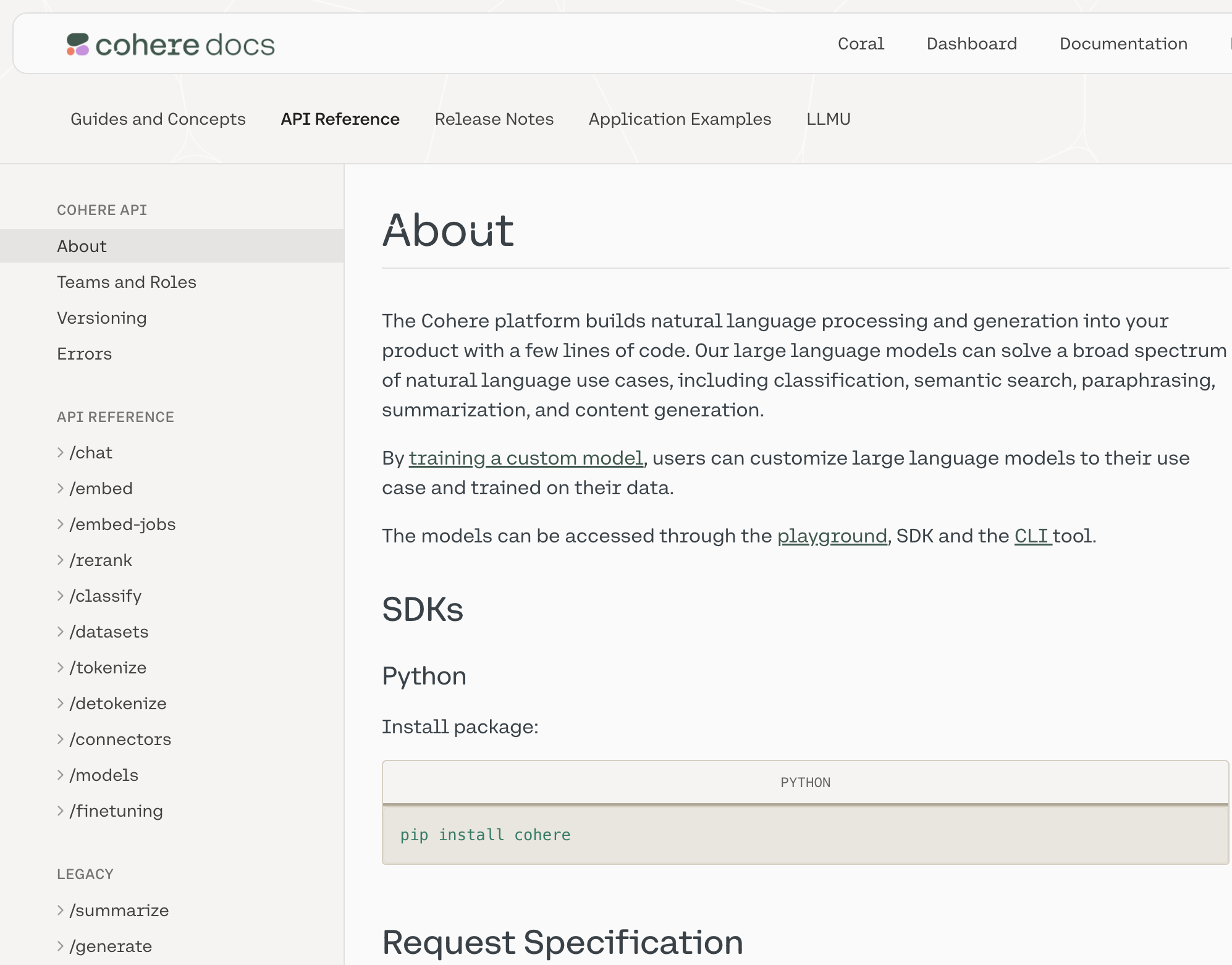 Cohere docs